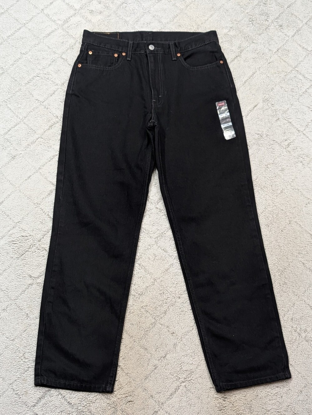 Levis 550 Jeans Mens 33x32 Black Relaxed Straight Cotton Denim NEW